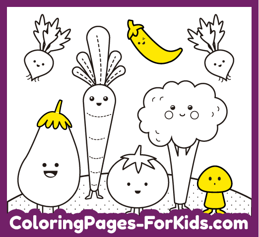 Online vegetable coloring pages