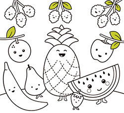 Free fruit coloring pages for kids