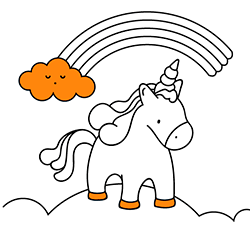 Online Rainbow Unicorn coloring pages