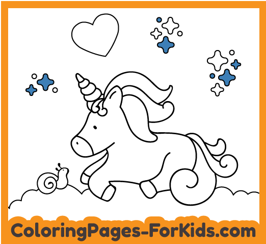 Free drawings for kids: Love Unicorn