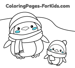 Online coloring pages for toddlers and animal drawings for young kids to paint: Penguin
