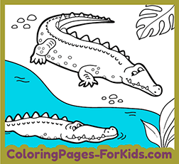 Online crocodile coloring drawing for kids