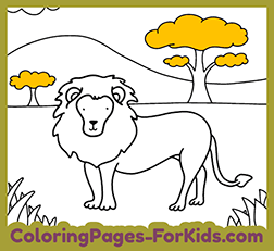 Free printable lion drawing for toddlers