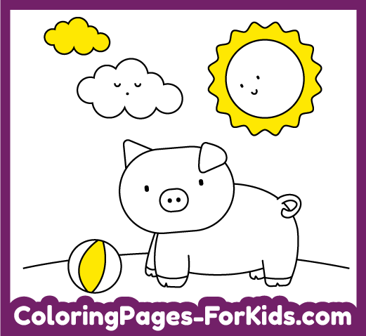 Coloring pages for kids: Pig