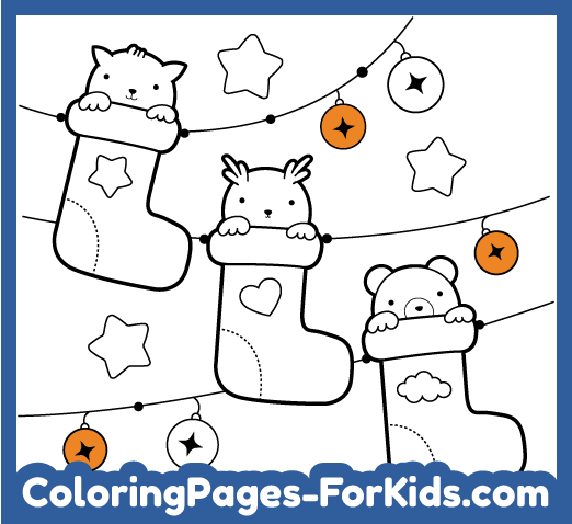 Online drawings for kids: Christmas Stockings