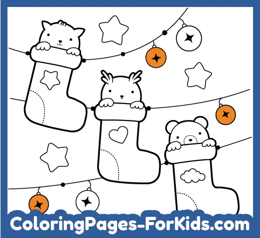 Online drawings for kids: Christmas Stockings