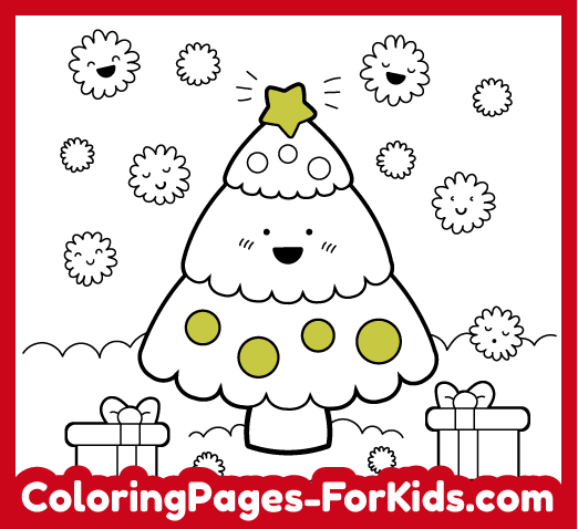 Free coloring pages for kids: Christmas Tree