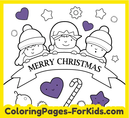 Christmas coloring pages: Merry Christmas