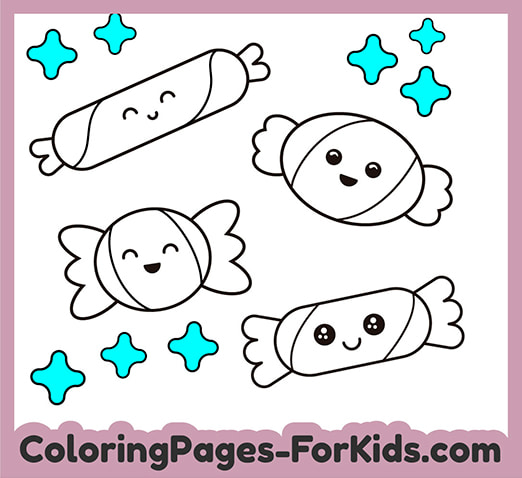 Free printable candies coloring pages for kids