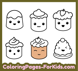 Online coloring pages for toddlers and young kids to paint: Chocolates