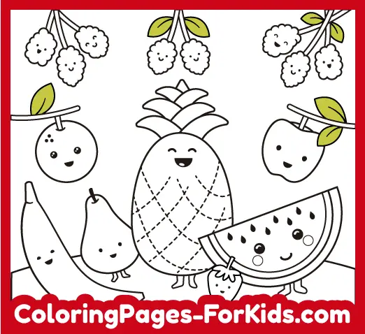 Free fruit coloring pages for kids