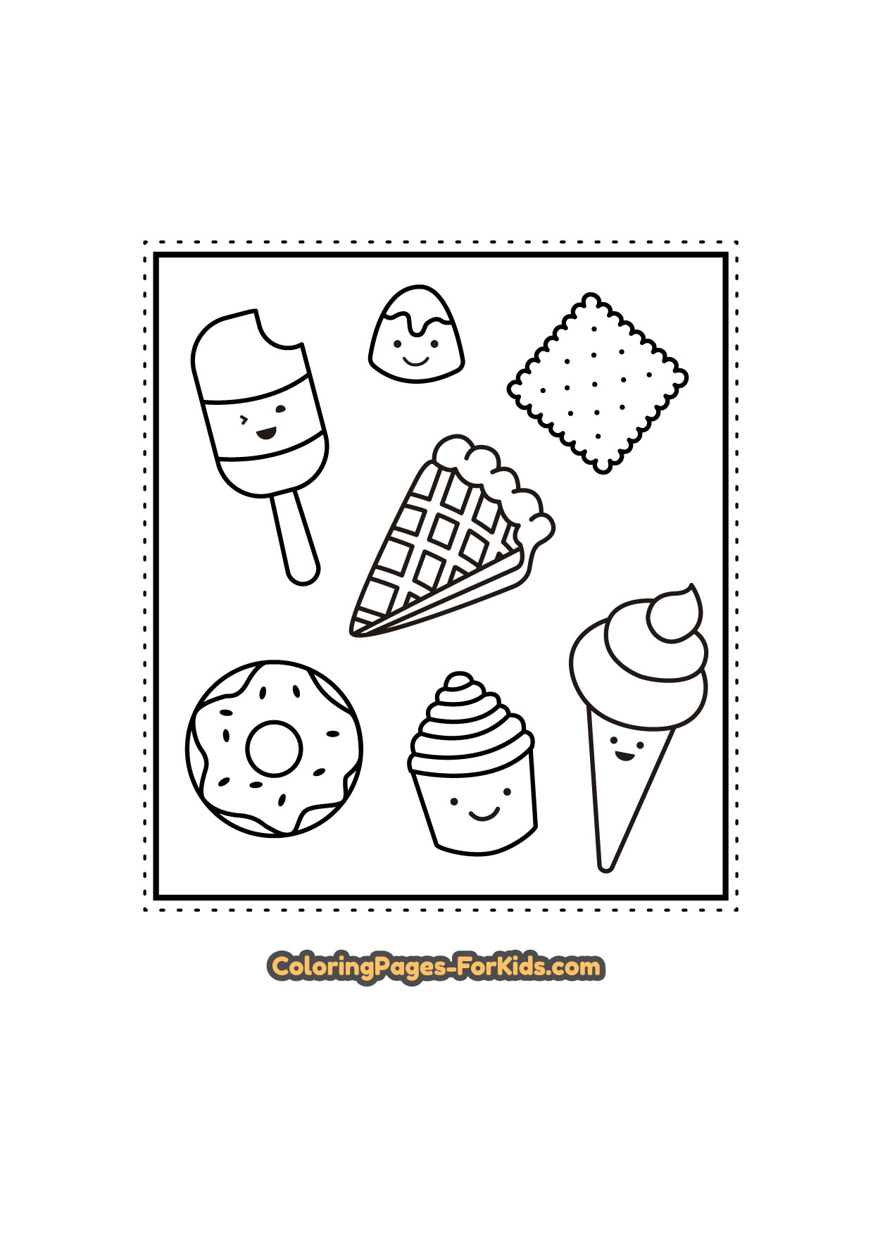Cute Kawaii Candy Coloring Pages
