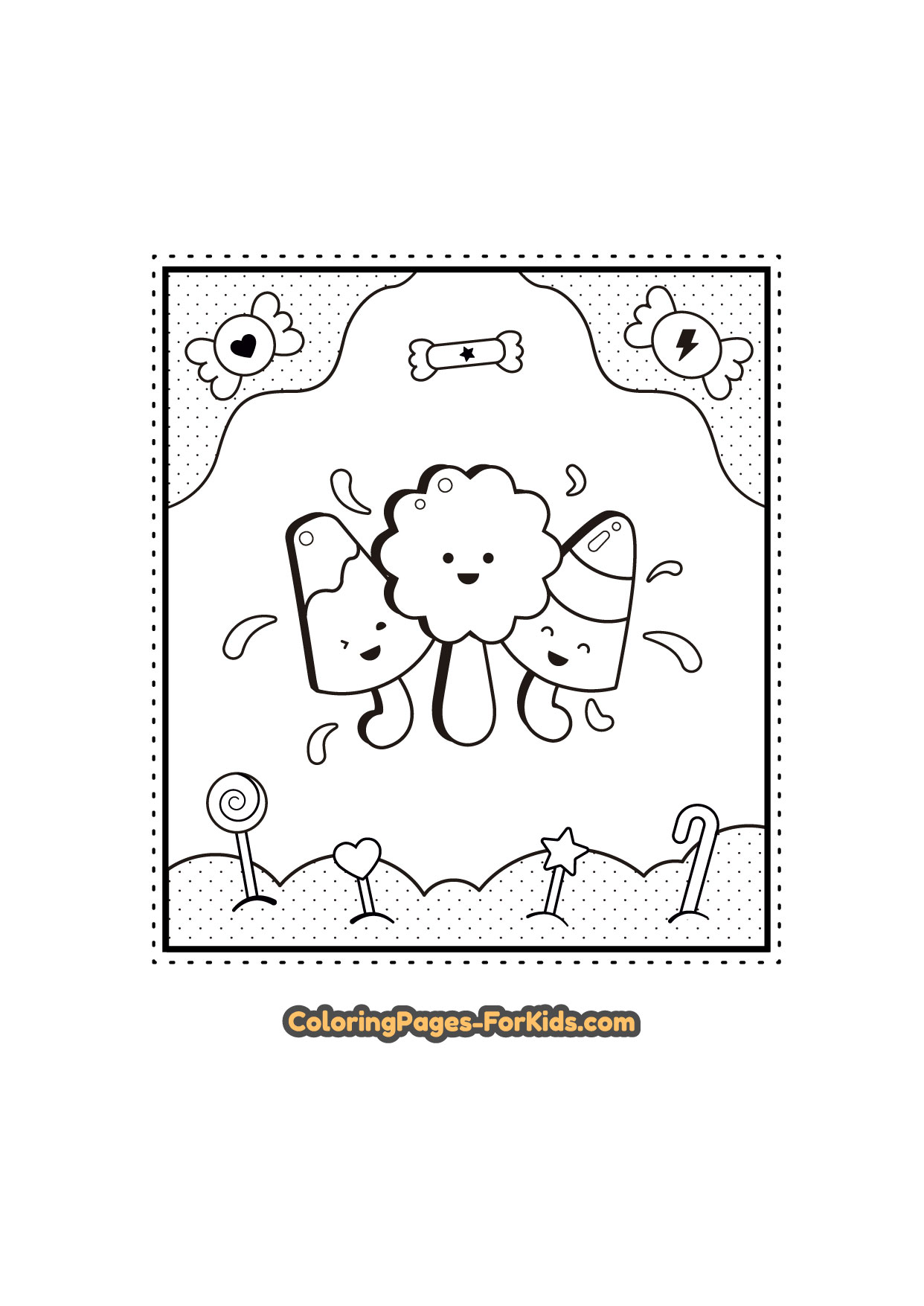 Lollipop online and printable coloring pages
