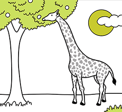 Animal Coloring Pages for Kids: Giraffe
