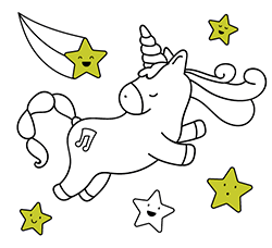 Online coloring pages for kids: Flying Unicorn