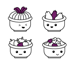 Free drawings for young kids and online coloring pages to paint: Bowls