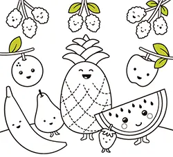 Free fruit coloring pages for kids