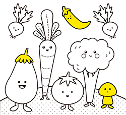 Vegetable coloring pages for kids