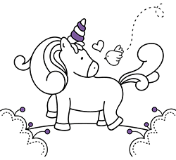 Free coloring pages for children: Friend Unicorn