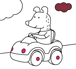 Coloring pages for children. Transport drawing for kids: Cabriolet Car