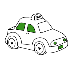 Online drawings to paint. Coloring pages for children: Taxi