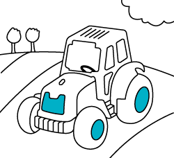 Online and printable transport drawings to color. Coloring pages for children: Tractor