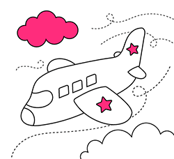 Coloring pages for kids. Airplane