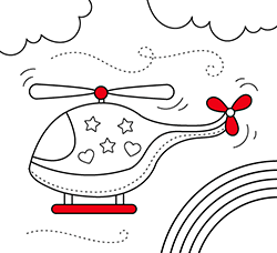 Online coloring pages for kids. Helicopter