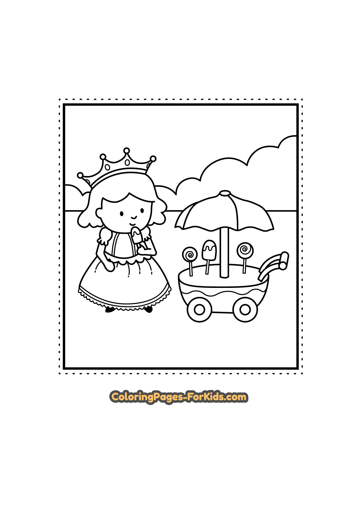 Disney Ice Cream Coloring Page