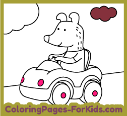 Free coloring pages to print and paint. Drawings for kids and toddlers: Cabriolet Car