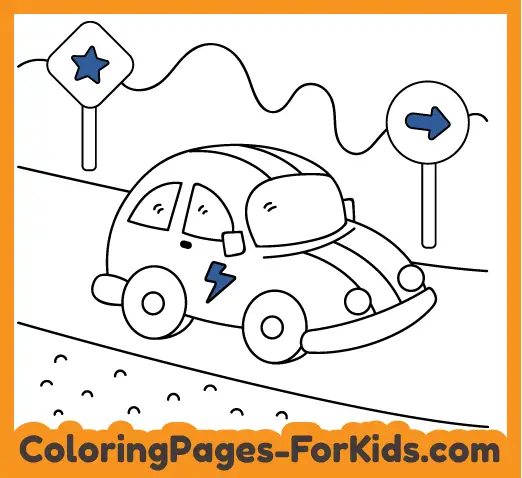 Coloring pages for children: Car