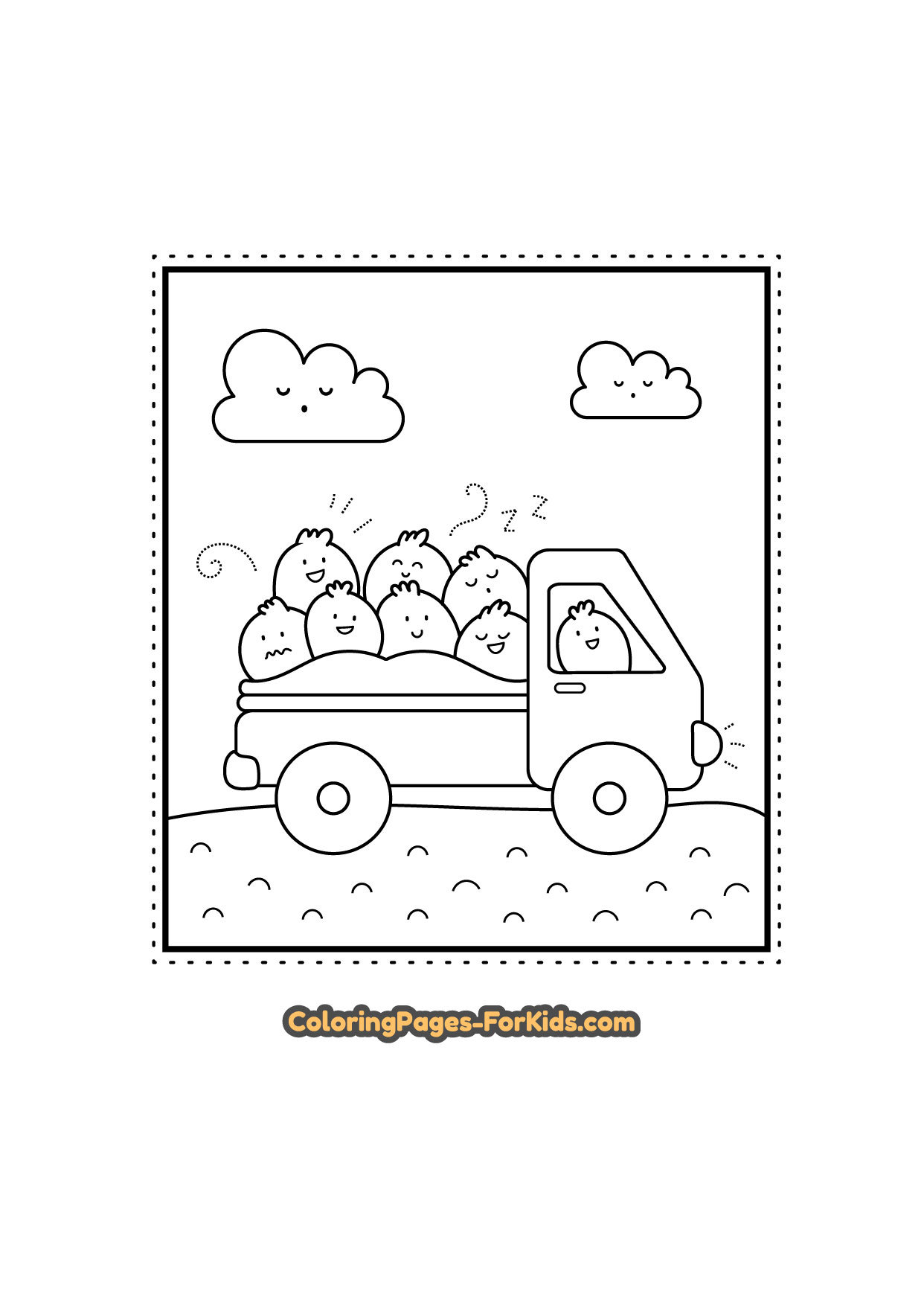 Online coloring pages. Transports