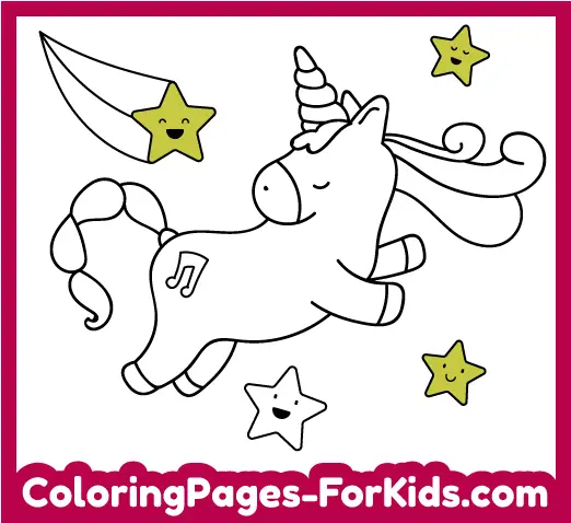 Free coloring pages: Flying Unicorn