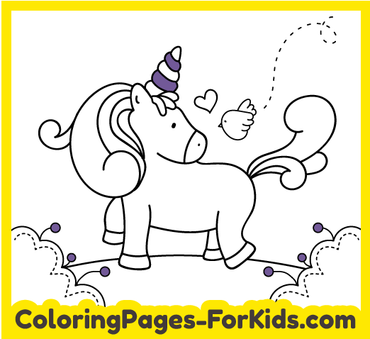 Online coloring pages: Friend Unicorn