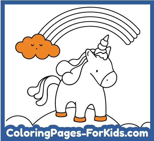 Rainbow Unicorn, coloring pages for kids