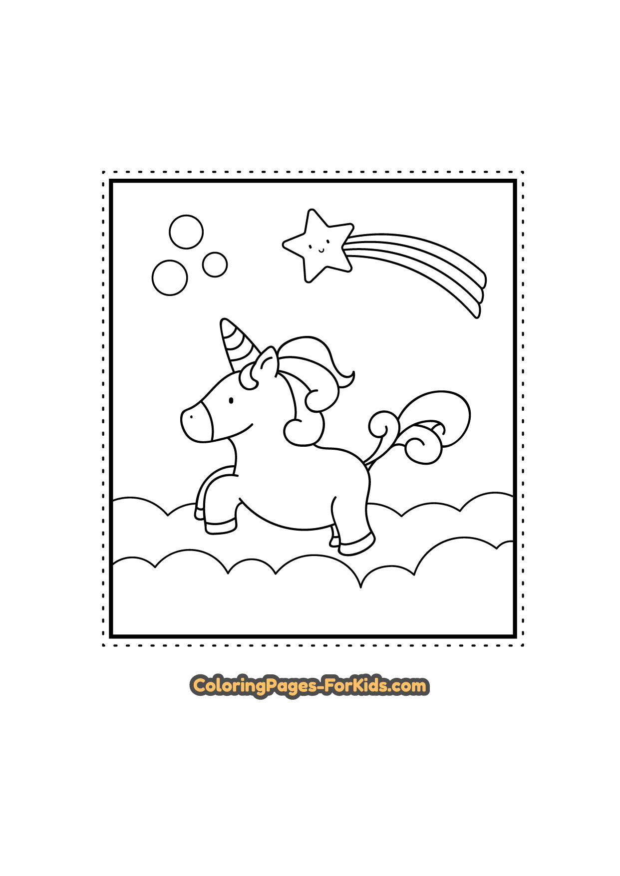 Coloring pages for kids: Unicorn